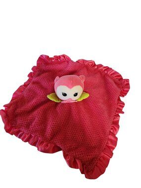 Okie Dokie Ruffle Owl Baby Blanket With Satin Back & Plush Toy
